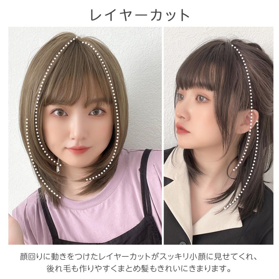 Brightlele ウィッグ フルウィッグ ミディアム 自然 ウイッグ
