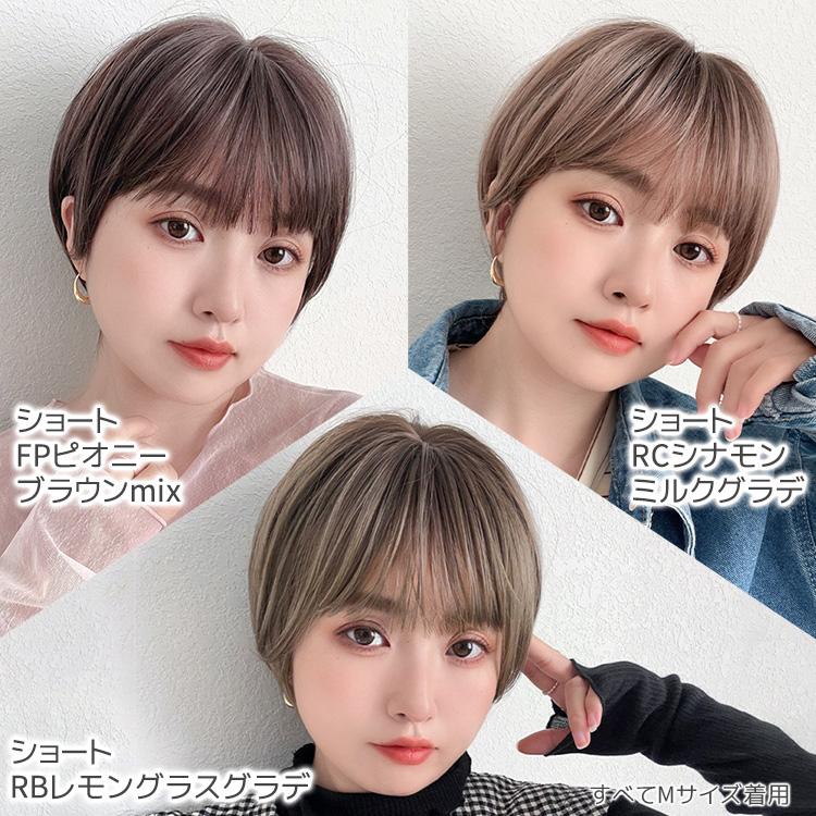 医療用ウィッグ 素肌ウィッグ 接触冷感 夏用 快適 ウィッグ ショート ボブ レディース ハイライト 自然 フルウィッグ バレない かつら 抗がん剤 女性 FKRの画像