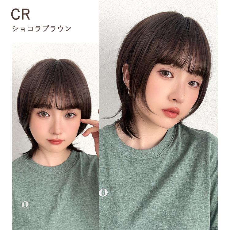 ウィッグ 自然 ショートボブ ウルフ ボブ ウルフカット フルウィッグ レディース ウイッグ レイヤー かつら 女性 ハイライト グラデーション 黒髪 FKR | Brightlele | 16