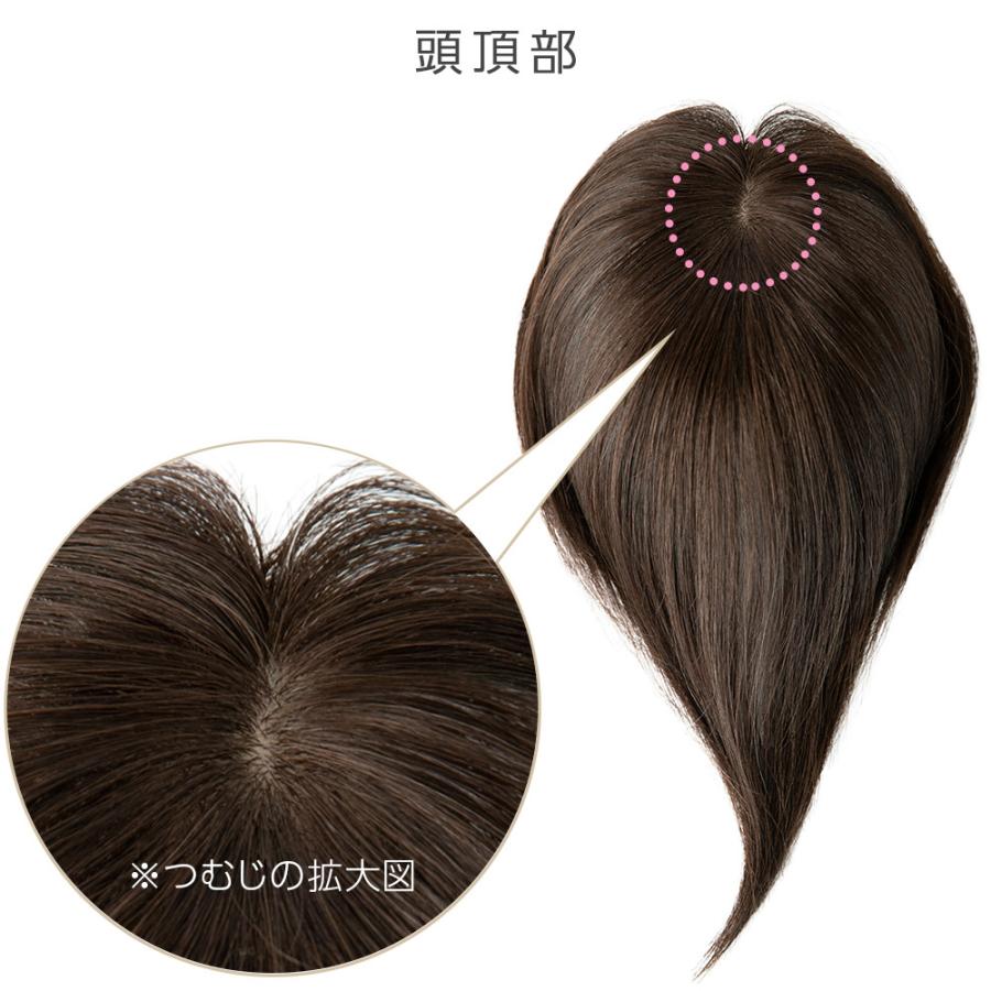 Brightlele ヘアピース 人毛100% 人毛 100 ウィッグ トップカバー 部分