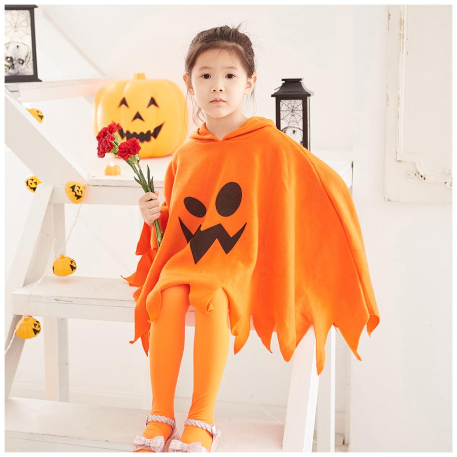ハロウィン コスプレ 衣装 子供 お化け ポンチョ 仮装 可愛い おばけ かぼちゃ 女の子 男の子 キッズ おもしろ コスプレ子供 ハロウィンコスチューム :kidscos02:ウィッグ・エクステ Brightlele 通販 ハロウィン ポンチョ110