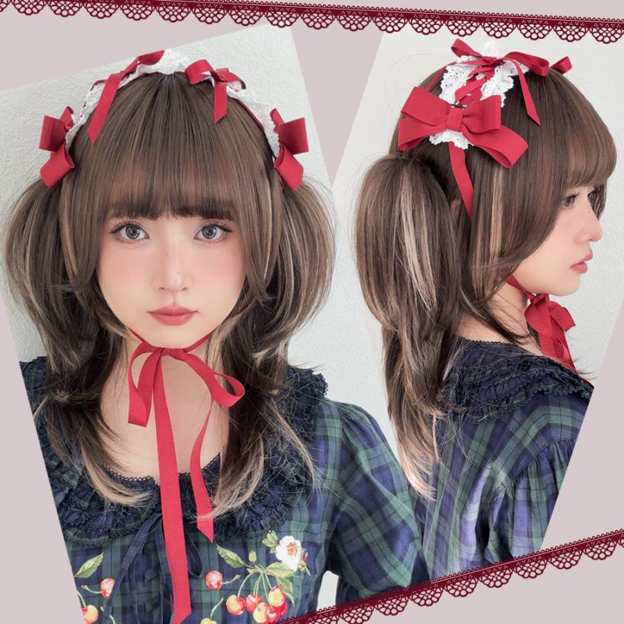 ウィッグ ロング ロリータウィッグ ロリータ フルウィッグ ツインテール 自然 ウイッグ ウルフ バンス ハーフツイン ロリィタ レディース ガーリー コスプレ | Brightlele | 15