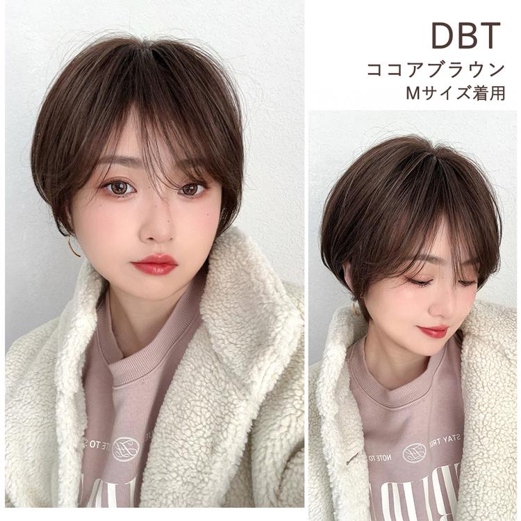 医療用ウィッグ 人毛MIX ウィッグ 人毛50％ 人毛ウィッグ 人毛 自然 ショート ショートウィッグ フルウィッグ 医療用 かつら 黒髪 茶色 レディース 普段使いの画像