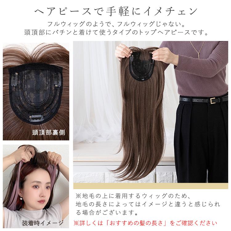 プレミアムロング ストレートウィッグ ヘアピース　8×13cm Brightlele（ブライトララ） 部分ウィッグ ヘアピース ロング 自然
