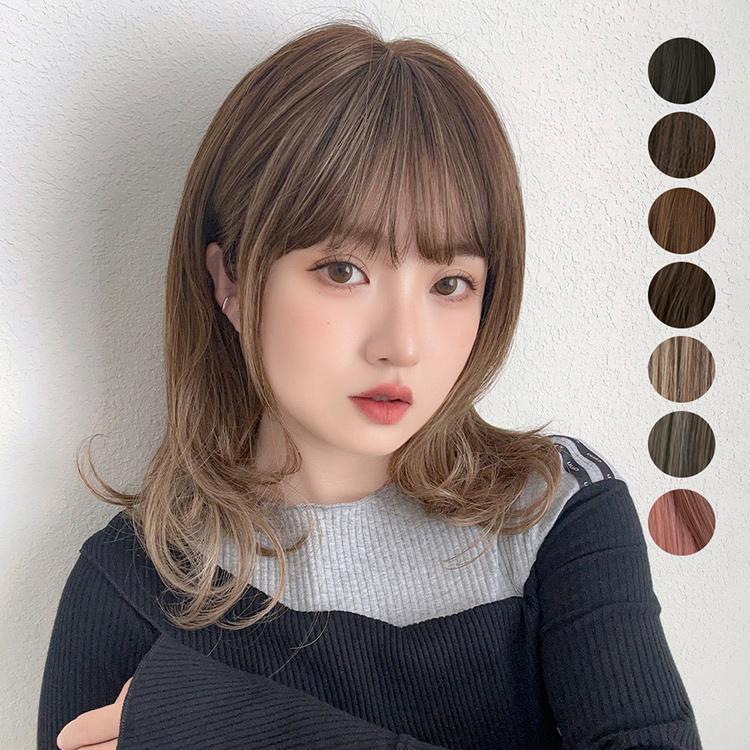 Brightlele ウィッグ ミディアム フルウィッグ セミロング 自然 Brightlele ウィッグ ミディアム フルウィッグ セミロング 自然