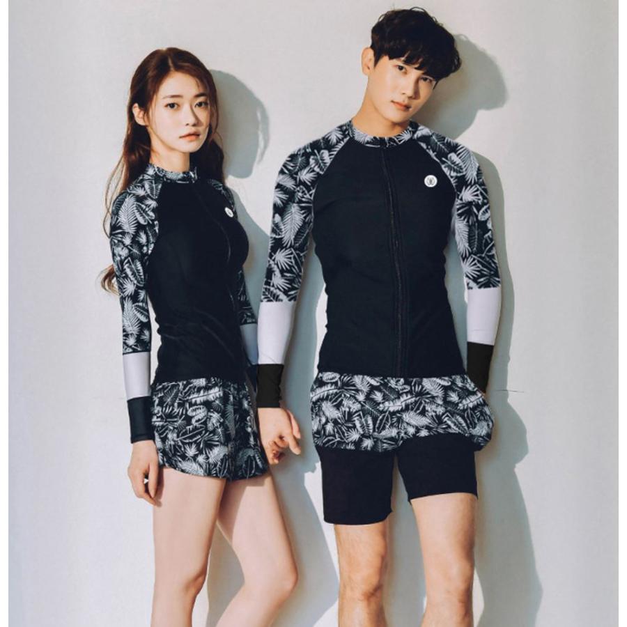 水着 レディース 体型カバー フィットネス ラッシュガード タンキニ ビキニ 5点セット タンクトップ レギンス 可愛い UVカット ボタニカル柄 ブラック |  | 08