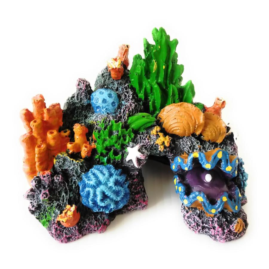 憧れ 水槽オブジェ オーナメント 水槽内装 水槽飾り 珊瑚 人工サンゴ 装飾 アクアリウム カラフル 隠れ家 中サイズ 水槽用アクセサリー レイアウト用品