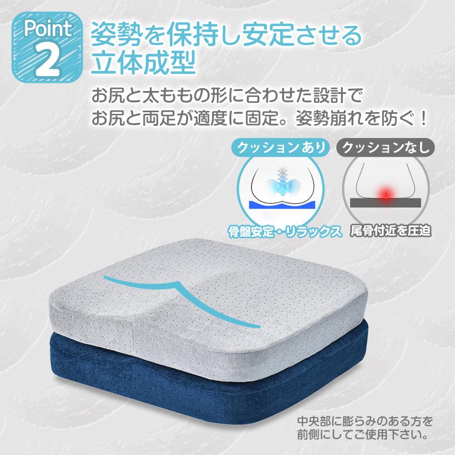 車椅子用クッション 車いす 車イス 座布団 マット 介護 低反発 厚め 腰痛 床ずれ防止 予防 滑り止め | bellarino | 11