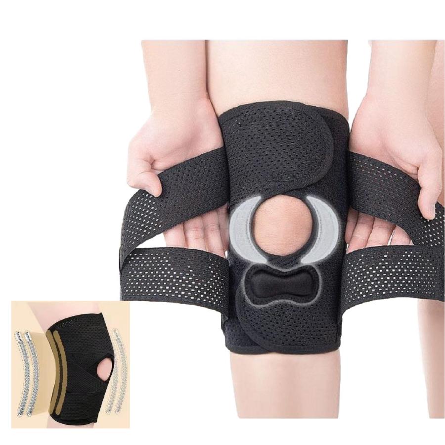 膝サポーター 薄手 スポーツ 高齢者 ひざ 固定 パッド メッシュ スプリング 高機能 半月板 通気性 保温 大きいサイズ 蒸れない |  | 01