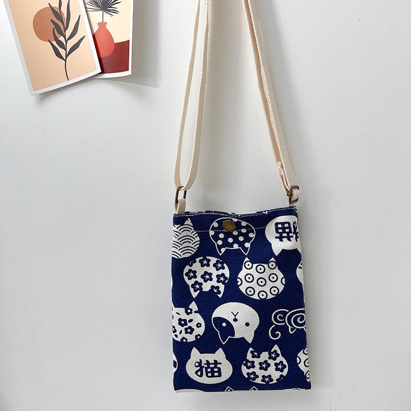 スマホ 携帯 ポシェット サコッシュ 斜めがけ ミニ ショルダー バッグ ポーチ 猫 犬 帆布 |  | 17