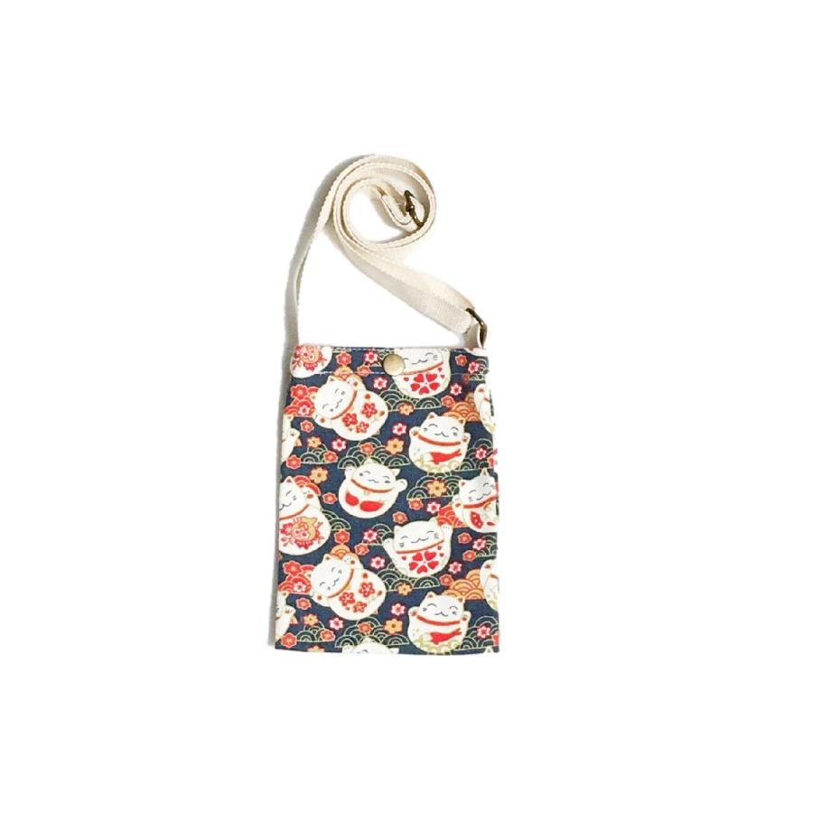 スマホ 携帯 ポシェット サコッシュ 斜めがけ ミニ ショルダー バッグ ポーチ 猫 犬 帆布 |  | 02