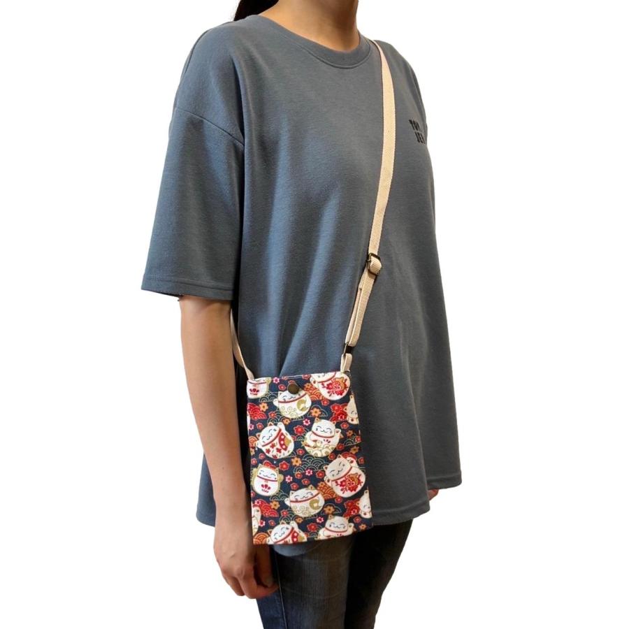 スマホ 携帯 ポシェット サコッシュ 斜めがけ ミニ ショルダー バッグ ポーチ 猫 犬 帆布 |  | 05