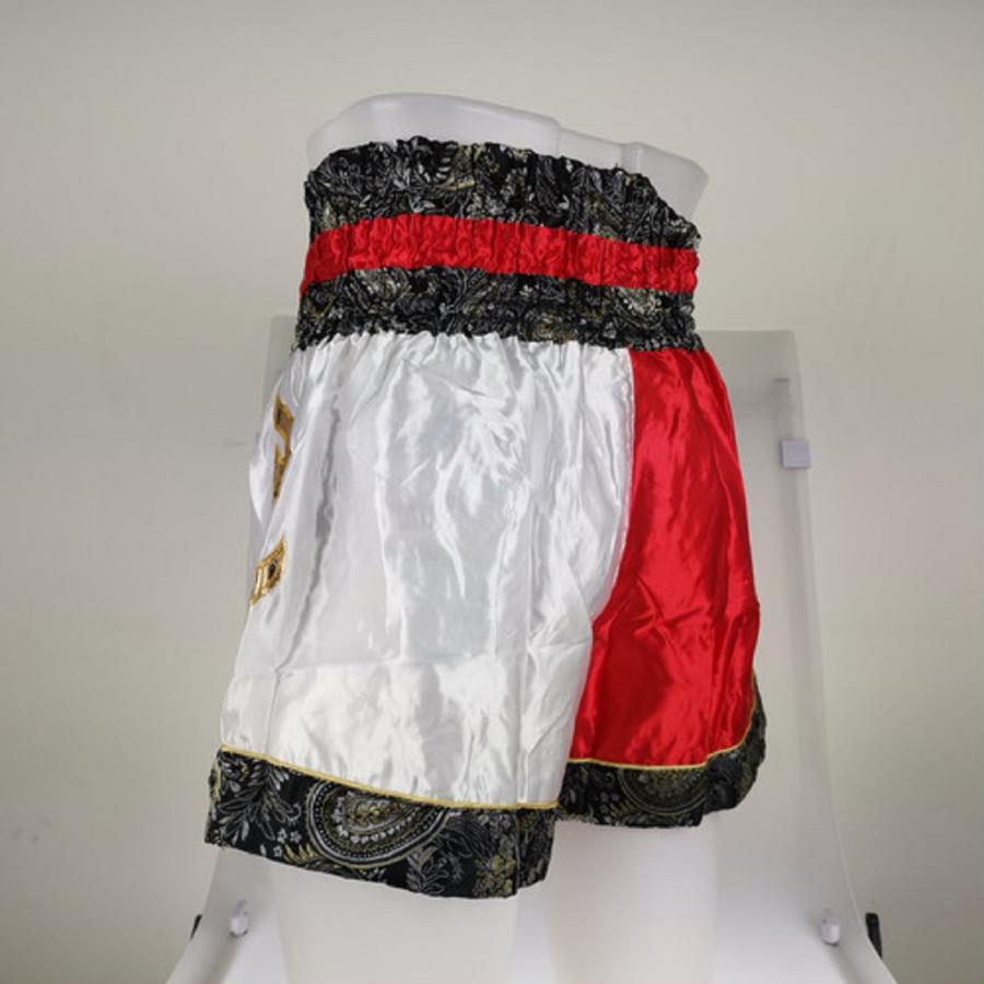 ムエタイ トランクス キックボクシング K-1 パンツ 試合 練習 プロ アマ 男女兼用 タイ製 (レッド＆ホワイト) |  | 03