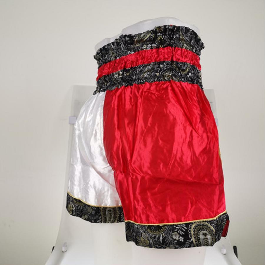 ムエタイ トランクス キックボクシング K-1 パンツ 試合 練習 プロ アマ 男女兼用 タイ製 (レッド＆ホワイト) |  | 04