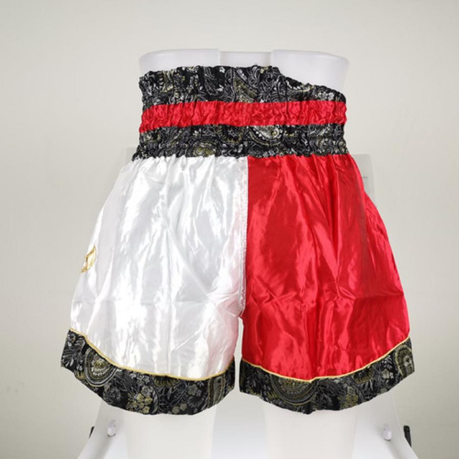 ムエタイ トランクス キックボクシング K-1 パンツ 試合 練習 プロ アマ 男女兼用 タイ製 (レッド＆ホワイト) |  | 05