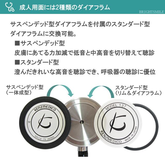 刻印無料 ケンツメディコ KENZMEDICO 聴診器 フレアーフォネットiii No.137-3 パールブルー 成人・小児 日本製 看護師 学生 【バーガンディー-】 救急救命士