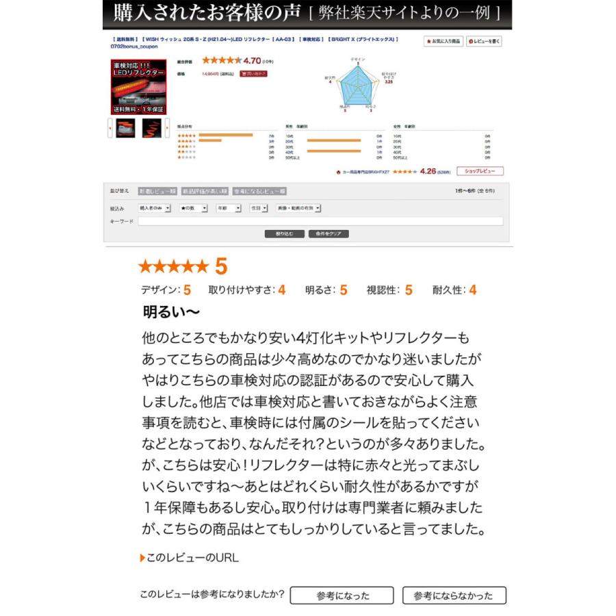 超美品 Led リフレクター テールランプ 反射板 Brightx ブライトx 車検対応 エスクァイア ヴォクシー ノア 80系 ハイブリット スペイド パッソ Led Www Ampselectric Com