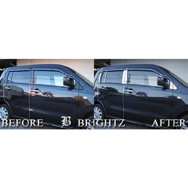 BRIGHTZ ワゴンR MH23系 超鏡面ステンレスメッキピラーパネルカバー 