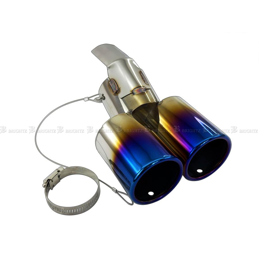 ブライツ BRIGHTZ WR-V DG5 ステンレス2本出しマフラーカッター 青
