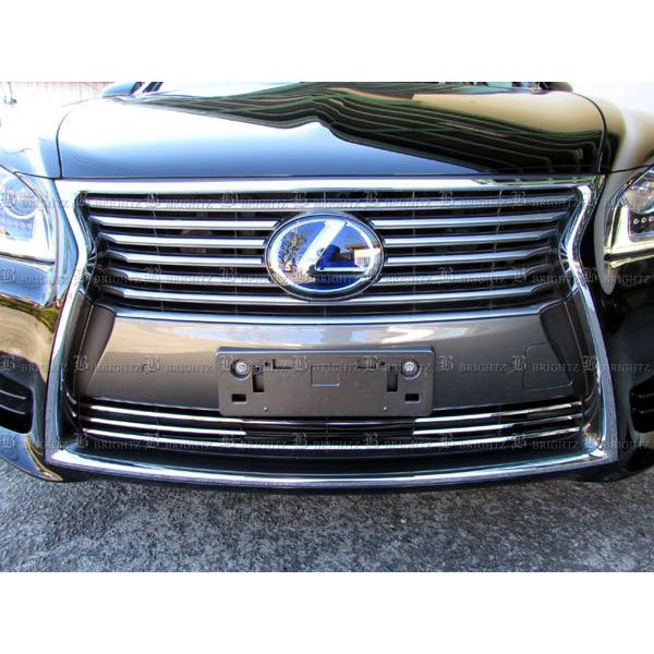 レクサス LS460 USF45 ステンレス フロント バンパー モール 3PC B