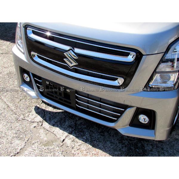 ワゴンR MH85S/MH95S用 フロントグリル/バンパーガーニッシュ ワゴンRスティングレー MH35S MH55S ステンレス フロント バンパー