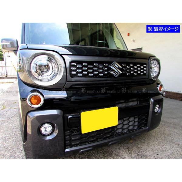 スペーシアギア MK53S メッキ ヘッド ライト リング ランプ