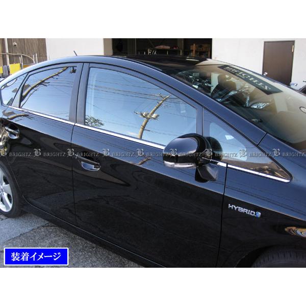 プリウス ZVW30 超鏡面 ステンレス メッキ ウィンドウ モール 6PC