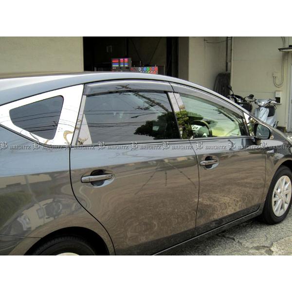 プリウスα ZVW40W ZVW41W 超鏡面 ステンレス ブラック メッキ ピラー