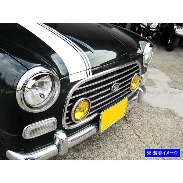 ミラジーノ l700s ヘッドライトバイザー ミラジーノ L700S L710S 超鏡面 ステンレス メッキ ヘッド ライト