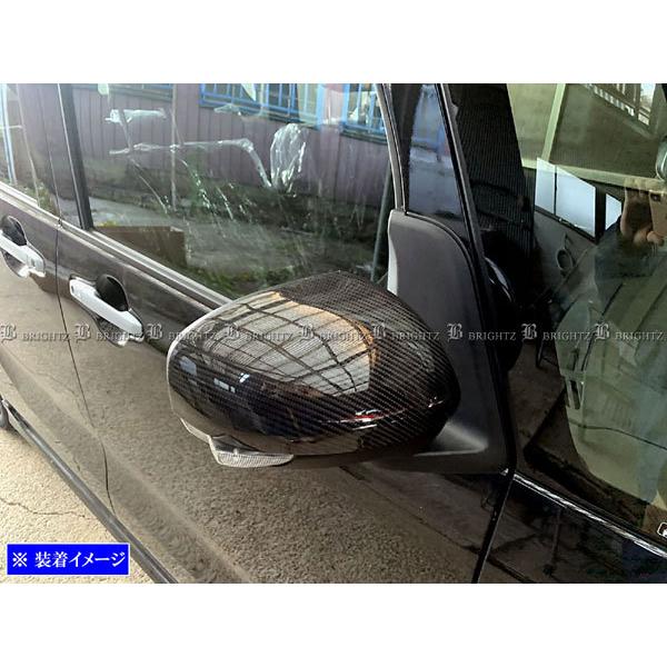 タントカスタム LA600S LA610S 後期 リアル カーボン サイド ドア ミラー カバー ガーニッシュ ベゼル パネル モール MIR−SID−294