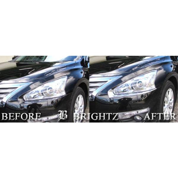 ティアナ L33 メッキ ヘッド ライト アイライン ランプ