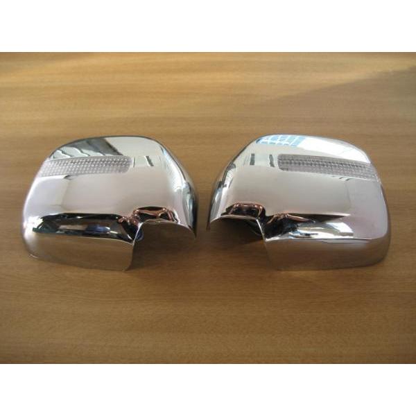 タウンエースノア R40/50系統 LED クローム メッキ サイド ドア ミラー カバー ガーニッシュ ベゼル パネル モール MIR−SID−127