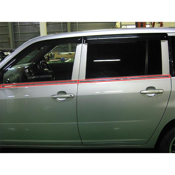 サクシード NCP50 超鏡面 ステンレス メッキ ウィンドウ モール 4PC