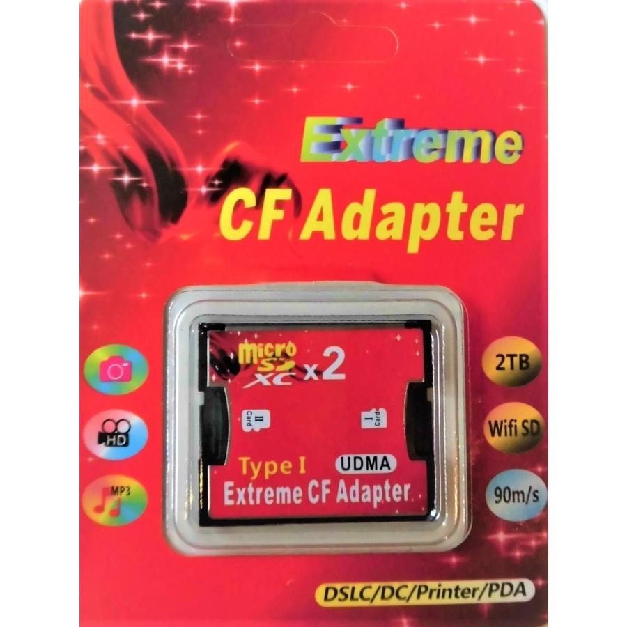 コンパクトフラッシュCF変換アダプターマイクロSDカード2枚利用