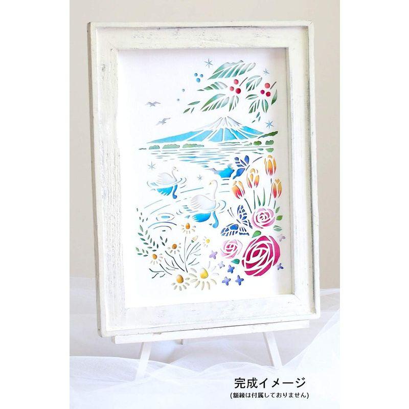 トラストプリンティング 切り絵 キット Pure White/花咲く湖畔 A4 WA4-H01｜brilliant-mooon｜06