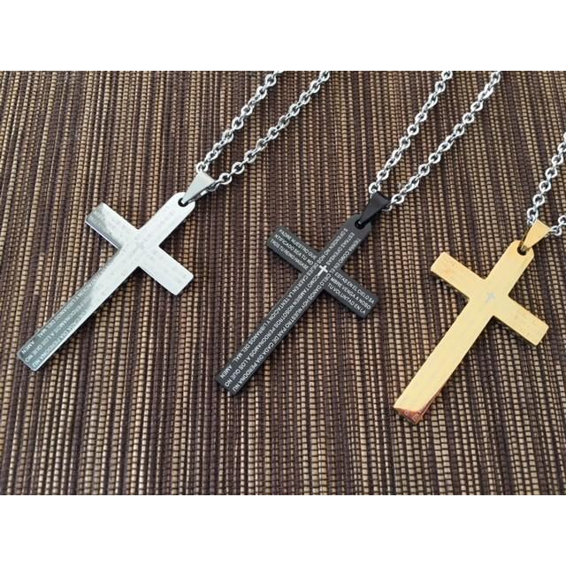 SALE／82%OFF】 ネックレスクロス十字架ステンレススチールメンズ