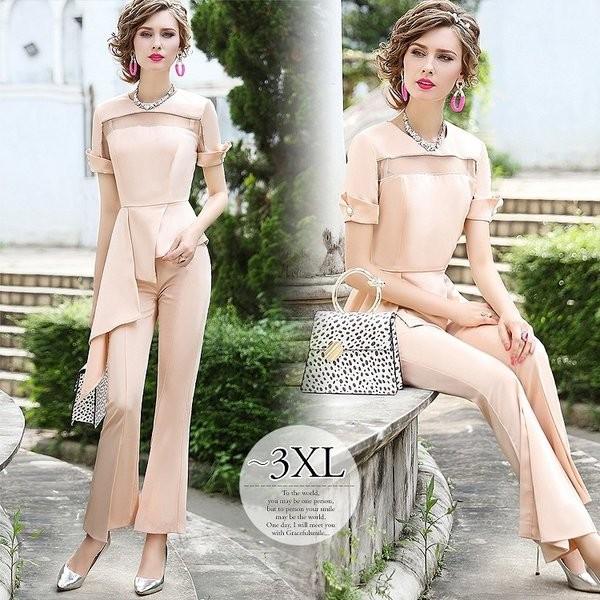 オンラインストア公式 パンツドレス パンツスーツ パーティードレス レディース 大きいサイズ 結婚式 ワンピース パーティー 披露宴 母親 きれいめ ピンク ミセス メーカー直送品 Www Superavila Com