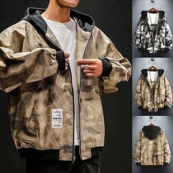 マウンテンジャケット メンズ 迷彩 マウンテンパーカー ウィンドブレーカー 春物 ジャンパー ブルゾン 登山服 カジュアルウエア フード付き 最大69 Offクーポン