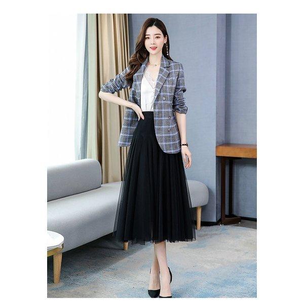 オンラインストア限定 スカートスーツ セットアップ ジャケット ボタン チェック柄 スカート 膝下 チュール クラシカル シック ピンク レッド ブルーお出かけファッション Cgc08 Lyq ムゲンカレイ 通販 Yahoo ショッピング 超目玉 期間限定 Www