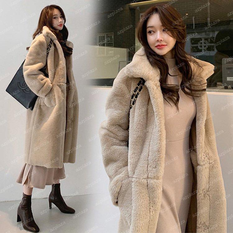 送料無料 北海道 沖縄県除く ファーコート レディース 冬 40代 新品 リバーシブル エコアンゴラ毛コートジャケット 無地 毛皮コート 厚手 モコモコオーバー 暖かいアウター 韓国風 大人 Morinokodomo Pl