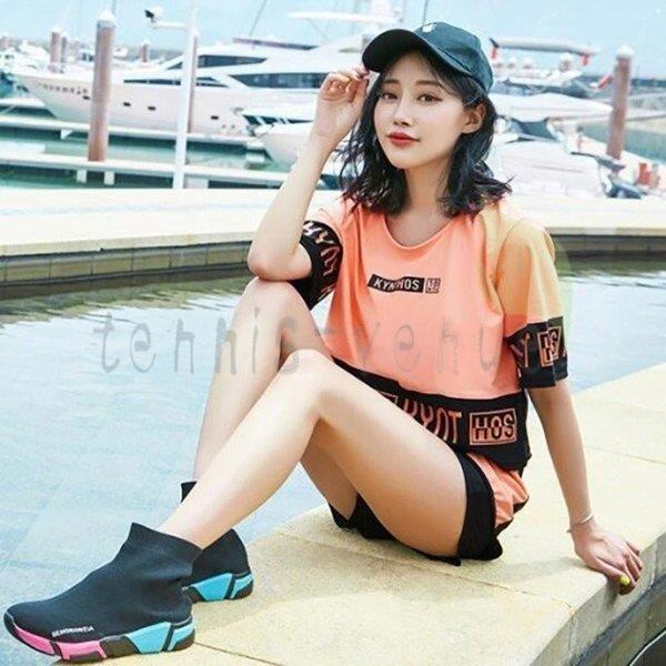 レディース 水着 中学生 高校生 10代 スポーティー 体型カバー 3点セット 学生 少女 小胸にもぴったり 夏 韓国 1294 Yue ムゲンカレイ 通販 Yahoo ショッピング