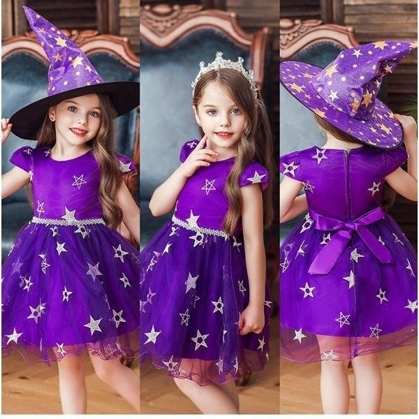 ハロウィン コスプレ 子供 女の子 魔女 ウィッチ ドレス かわいい キッズ 子ども 仮装 変装 衣装 服 パーティーグッズ イベント用品 Christmas Cos 激安商品
