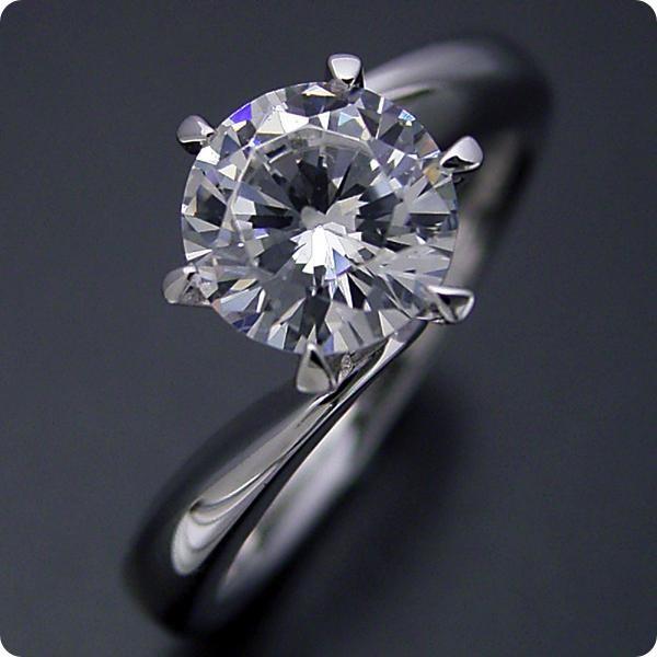 【即日発送】 婚約指輪１カラット１ｃｔダイヤモンドエンゲージリングプラチナブライダルジュエリー結婚指輪マリッジリング受注生産品１カラット版：流れるデザインの6本 エンゲージリング