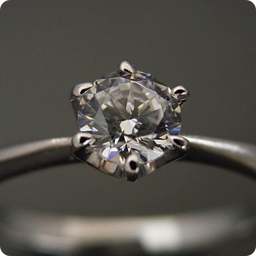 婚約指輪 0.5カラット ティファニー エンゲージリング 一粒 ダイヤモンド プロポーズ用 ブライダルジュエリー プラチナ 6本爪ティファニー