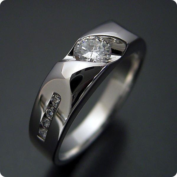 婚約指輪エンゲージリング０.３ｃｔ一粒０.３カラットダイヤモンドブライダルジュエリープラチナ結婚指輪マリッジリング適度にスタイリッシュなデザインの