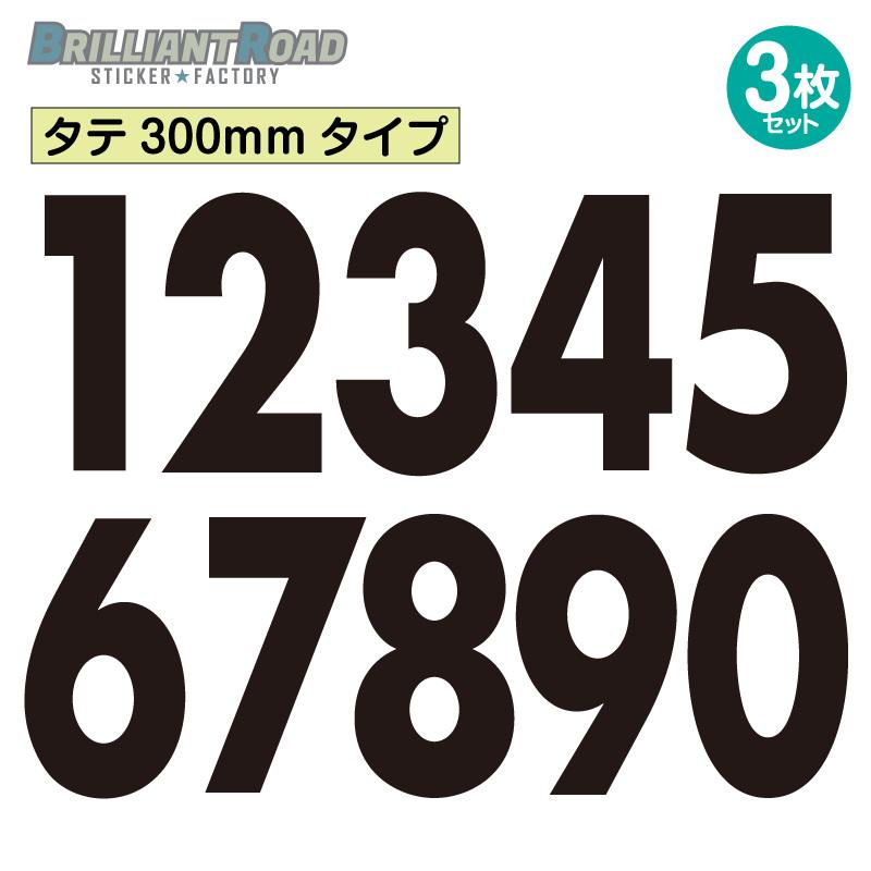 4輪競技用 ゼッケン ナンバー カッティングステッカー タテ約300mm