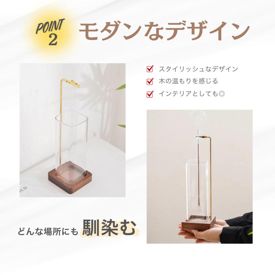 ガラス製 お香立て 短寸 コーン 線香 キャンドル対応可能インセンス