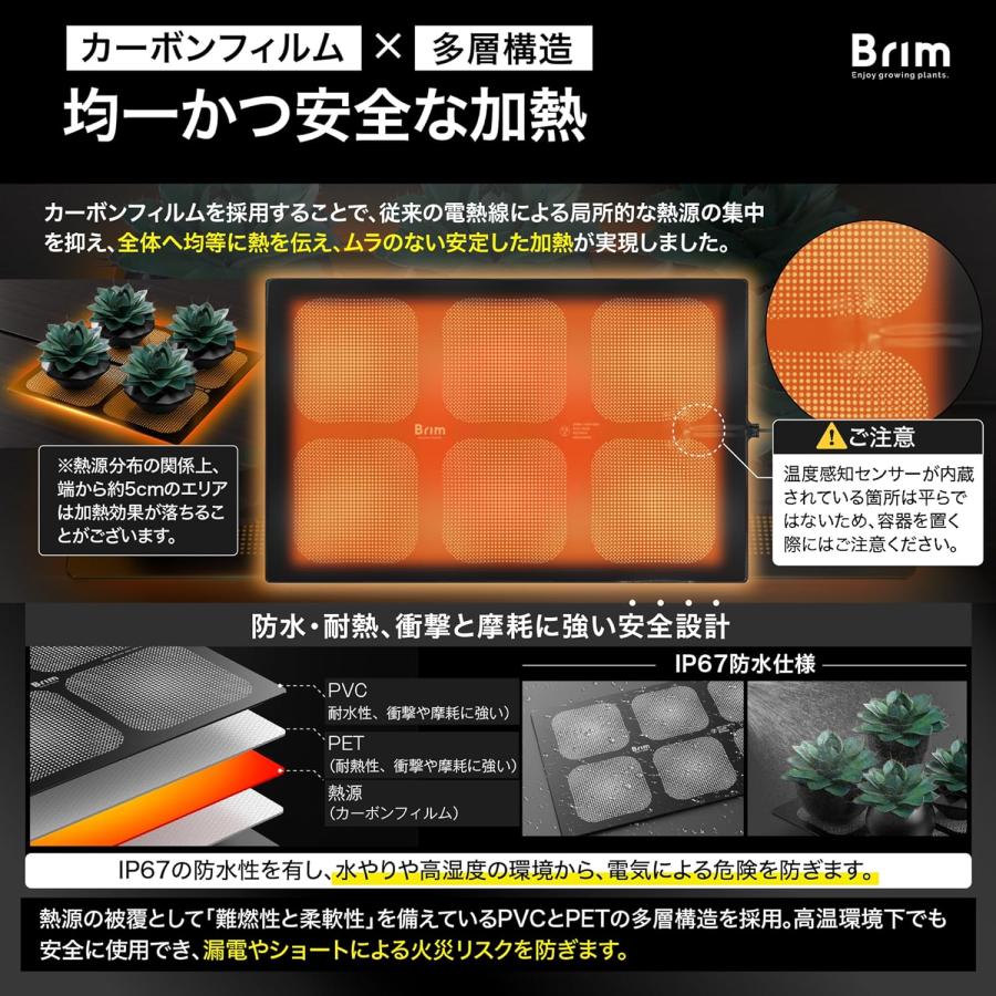 公式】BRIM(ブリム) 植物 ヒートマット HMT-400 60W 室内園芸用 40
