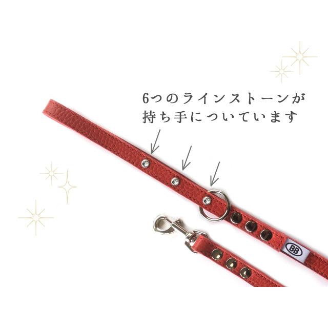 BUDDY BELT レッド ラインストーン付き NO3 オールレザーリード