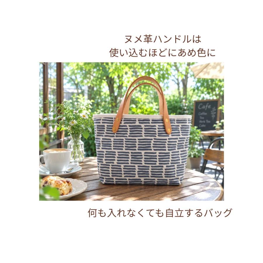 倉敷製帆布 トートバッグ レディース 小さめ 日本製 総裏地付き BITE 持ち手ヌメ革 手提げバッグ おしゃれ 軽量 | 倉敷帆布 | 05